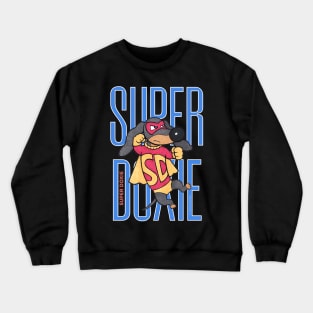 Cute Super Hero Dachshund Dog Gold Cape Crewneck Sweatshirt